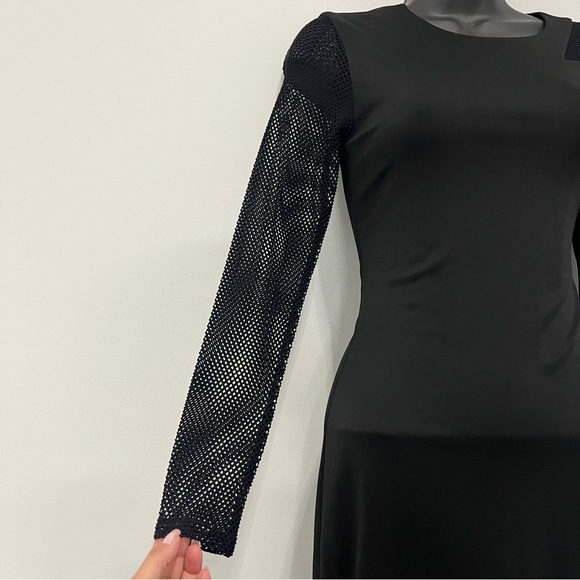 MWT Alice + Olivia Kaine Mesh Inset Asymmetrical Hem Dress Size 4 - Picture 9 of 15